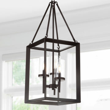 Anna 12" Metal/Glass LED Pendant - JONATHAN Y